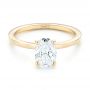 18k Yellow Gold Custom Solitaire Diamond Engagement Ring - Flat View -  102876 - Thumbnail
