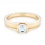 18k Yellow Gold Custom Solitaire Diamond Engagement Ring - Flat View -  102943 - Thumbnail