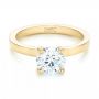 18k Yellow Gold Custom Solitaire Diamond Engagement Ring - Flat View -  102956 - Thumbnail
