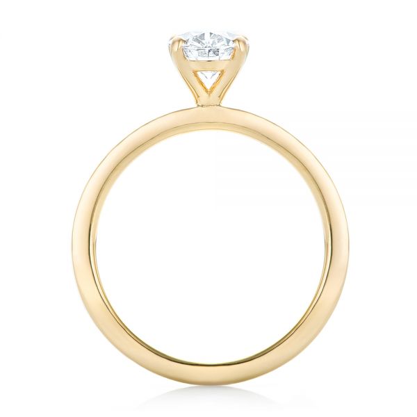 18k Yellow Gold Custom Solitaire Diamond Engagement Ring - Front View -  102876