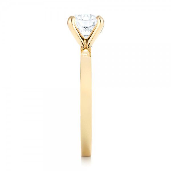 18k Yellow Gold Custom Solitaire Diamond Engagement Ring - Side View -  102956