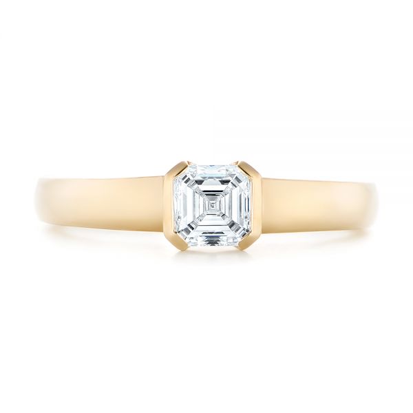 18k Yellow Gold Custom Solitaire Diamond Engagement Ring - Top View -  102943