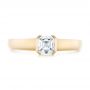 18k Yellow Gold Custom Solitaire Diamond Engagement Ring - Top View -  102943 - Thumbnail