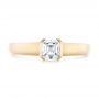 18k Yellow Gold Custom Solitaire Diamond Engagement Ring - Top View -  102943 - Thumbnail