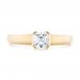 14k Yellow Gold 14k Yellow Gold Custom Solitaire Diamond Engagement Ring - Top View -  102943 - Thumbnail