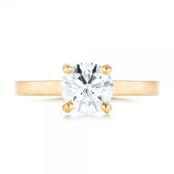 14k Yellow Gold 14k Yellow Gold Custom Solitaire Diamond Engagement Ring - Top View -  102956