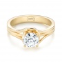 18k Yellow Gold Custom Solitaire Diamond Engagement Ring - Flat View -  103638 - Thumbnail