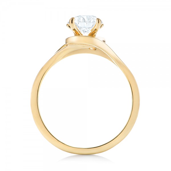 18k Yellow Gold Custom Solitaire Diamond Engagement Ring - Front View -  103638