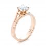 18k Rose Gold 18k Rose Gold Custom Solitaire Diamond Engagement Ring - Three-Quarter View -  103638 - Thumbnail