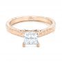 18k Rose Gold 18k Rose Gold Custom Solitaire Diamond Engagement Ring - Flat View -  102605 - Thumbnail