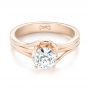 14k Rose Gold 14k Rose Gold Custom Solitaire Diamond Engagement Ring - Flat View -  103638 - Thumbnail