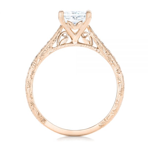 14k Rose Gold 14k Rose Gold Custom Solitaire Diamond Engagement Ring - Front View -  102605
