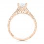 18k Rose Gold 18k Rose Gold Custom Solitaire Diamond Engagement Ring - Front View -  102605 - Thumbnail