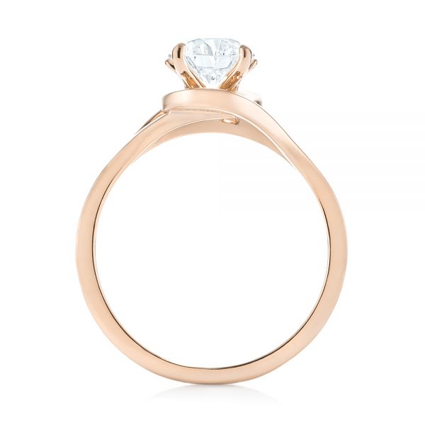 14k Rose Gold 14k Rose Gold Custom Solitaire Diamond Engagement Ring - Front View -  103638