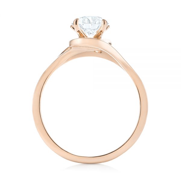 14k Rose Gold 14k Rose Gold Custom Solitaire Diamond Engagement Ring - Front View -  103638