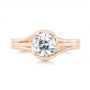 18k Rose Gold 18k Rose Gold Custom Solitaire Diamond Engagement Ring - Top View -  103638 - Thumbnail