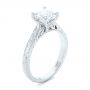 14k White Gold 14k White Gold Custom Solitaire Diamond Engagement Ring - Three-Quarter View -  102605 - Thumbnail