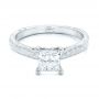 18k White Gold 18k White Gold Custom Solitaire Diamond Engagement Ring - Flat View -  102605 - Thumbnail