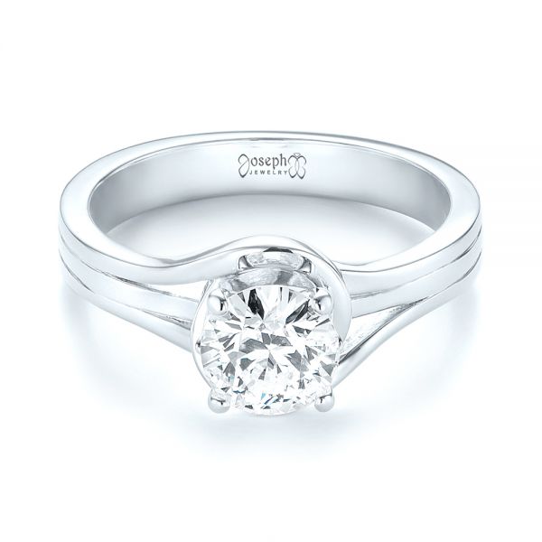 Platinum Platinum Custom Solitaire Diamond Engagement Ring - Flat View - 103638