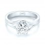 18k White Gold 18k White Gold Custom Solitaire Diamond Engagement Ring - Flat View -  103638 - Thumbnail