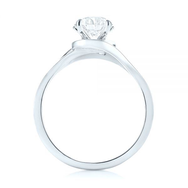 18k White Gold 18k White Gold Custom Solitaire Diamond Engagement Ring - Front View -  103638