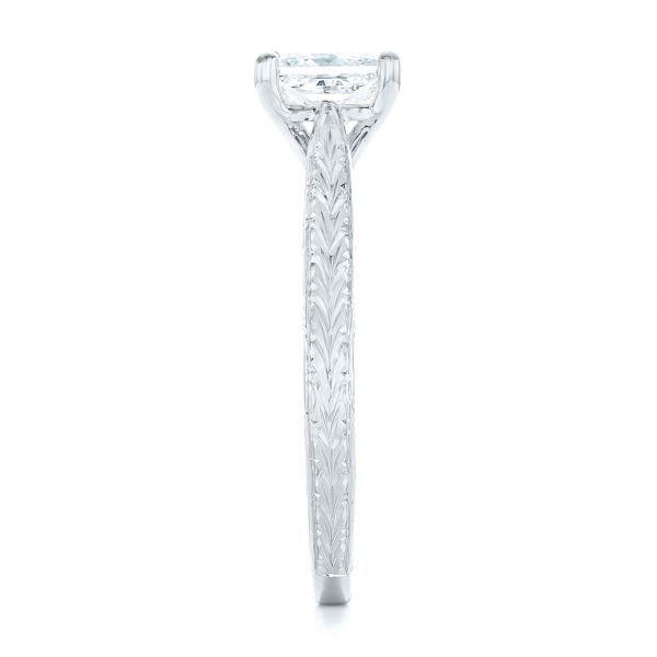 Platinum Platinum Custom Solitaire Diamond Engagement Ring - Side View - 102605