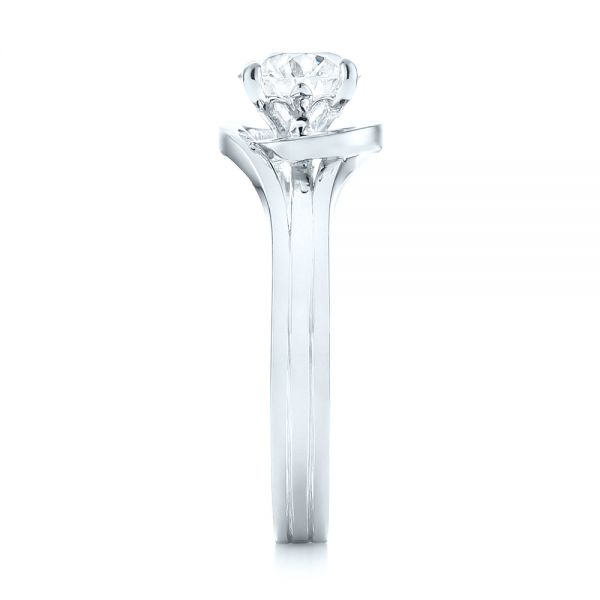14k White Gold 14k White Gold Custom Solitaire Diamond Engagement Ring - Side View -  103638