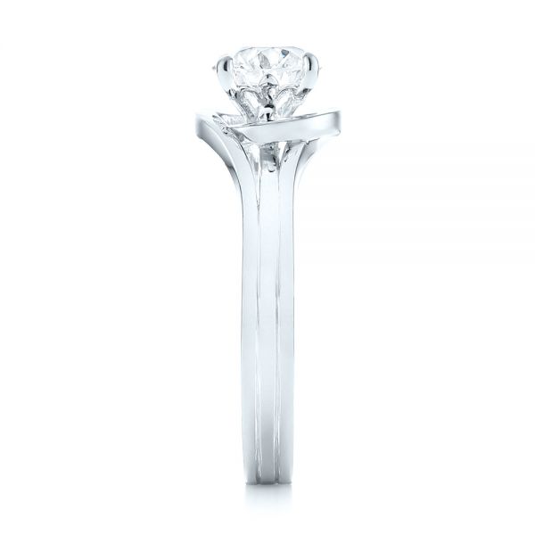 Platinum Platinum Custom Solitaire Diamond Engagement Ring - Side View - 103638