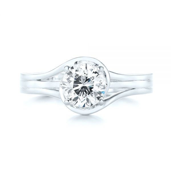 Platinum Platinum Custom Solitaire Diamond Engagement Ring - Top View - 103638