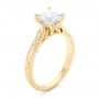 14k Yellow Gold Custom Solitaire Diamond Engagement Ring - Three-Quarter View -  102605 - Thumbnail