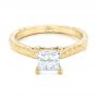 14k Yellow Gold Custom Solitaire Diamond Engagement Ring - Flat View -  102605 - Thumbnail