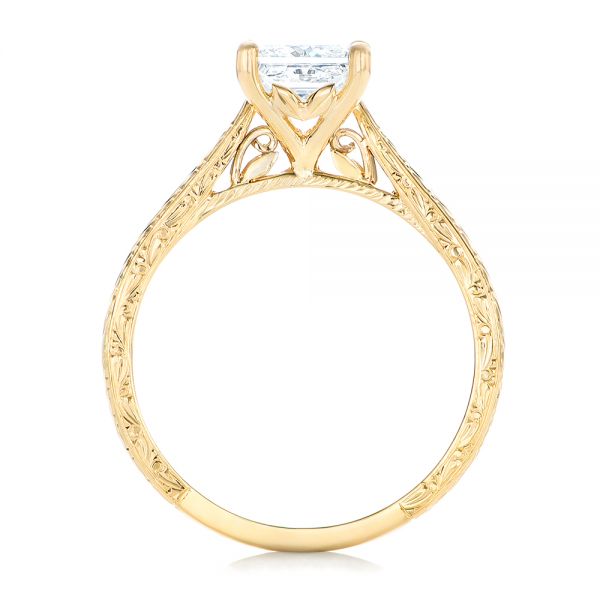 14k Yellow Gold Custom Solitaire Diamond Engagement Ring - Front View -  102605