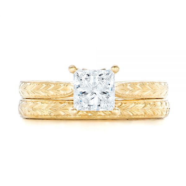 Custom Yellow Gold Solitaire Diamond Engagement Ring - Image