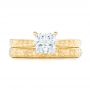 14k Yellow Gold Custom Solitaire Diamond Engagement Ring - Top View -  102605 - Thumbnail