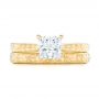 14k Yellow Gold Custom Solitaire Diamond Engagement Ring - Top View -  102605 - Thumbnail