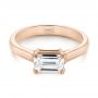 14k Rose Gold 14k Rose Gold Custom Solitaire Engagement Ring - Flat View -  104066 - Thumbnail