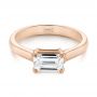 14k Rose Gold 14k Rose Gold Custom Solitaire Engagement Ring - Flat View -  104066 - Thumbnail