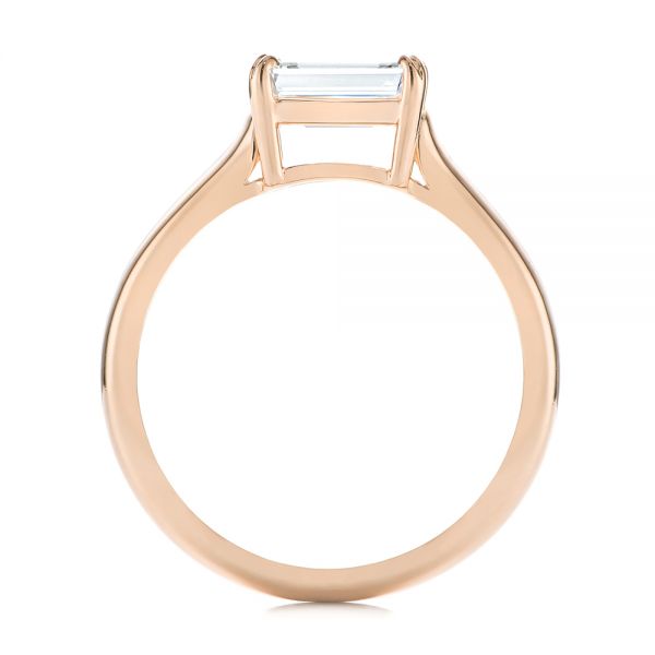 18k Rose Gold 18k Rose Gold Custom Solitaire Engagement Ring - Front View -  104066