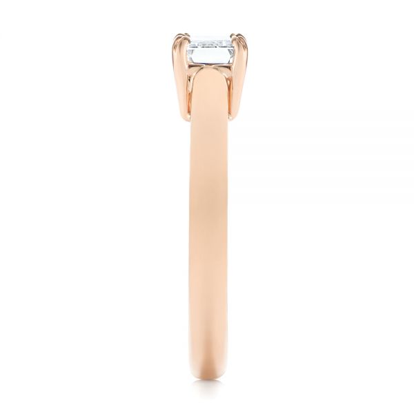 18k Rose Gold 18k Rose Gold Custom Solitaire Engagement Ring - Side View -  104066