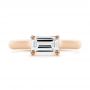 18k Rose Gold 18k Rose Gold Custom Solitaire Engagement Ring - Top View -  104066 - Thumbnail