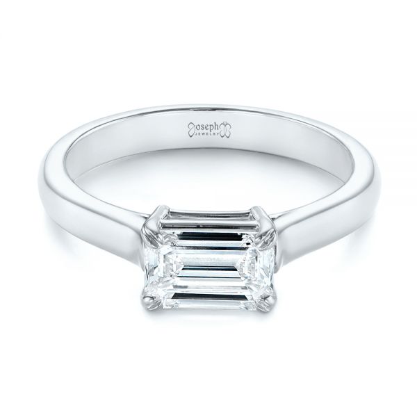 18k White Gold 18k White Gold Custom Solitaire Engagement Ring - Flat View - 104066