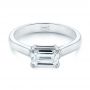 18k White Gold 18k White Gold Custom Solitaire Engagement Ring - Flat View -  104066 - Thumbnail