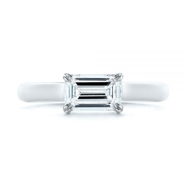 18k White Gold 18k White Gold Custom Solitaire Engagement Ring - Top View - 104066