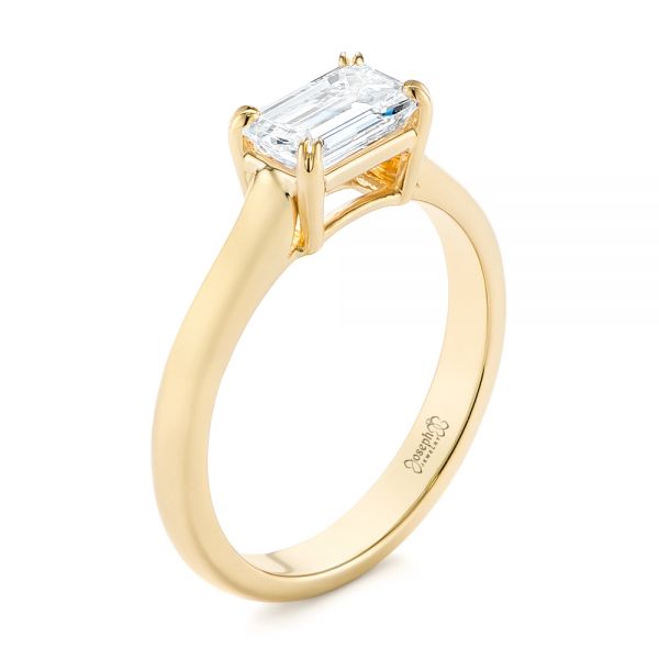 14k Yellow Gold 14k Yellow Gold Custom Solitaire Engagement Ring - Three-Quarter View -  104066