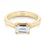 14k Yellow Gold 14k Yellow Gold Custom Solitaire Engagement Ring - Flat View -  104066 - Thumbnail