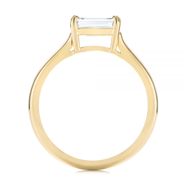 18k Yellow Gold Custom Solitaire Engagement Ring - Front View -  104066