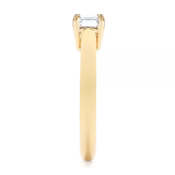 18k Yellow Gold Custom Solitaire Engagement Ring - Side View -  104066