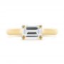 18k Yellow Gold Custom Solitaire Engagement Ring - Top View -  104066 - Thumbnail