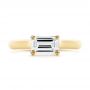 18k Yellow Gold Custom Solitaire Engagement Ring - Top View -  104066 - Thumbnail