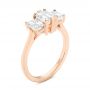14k Rose Gold 14k Rose Gold Custom Three Stone Diamond Engagement Ring - Three-Quarter View -  104058 - Thumbnail